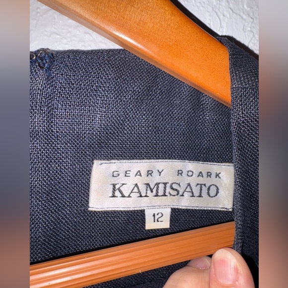 Vintage Geary Roark Kamisato Navy Blue dress size 12 - Picture 3 of 4